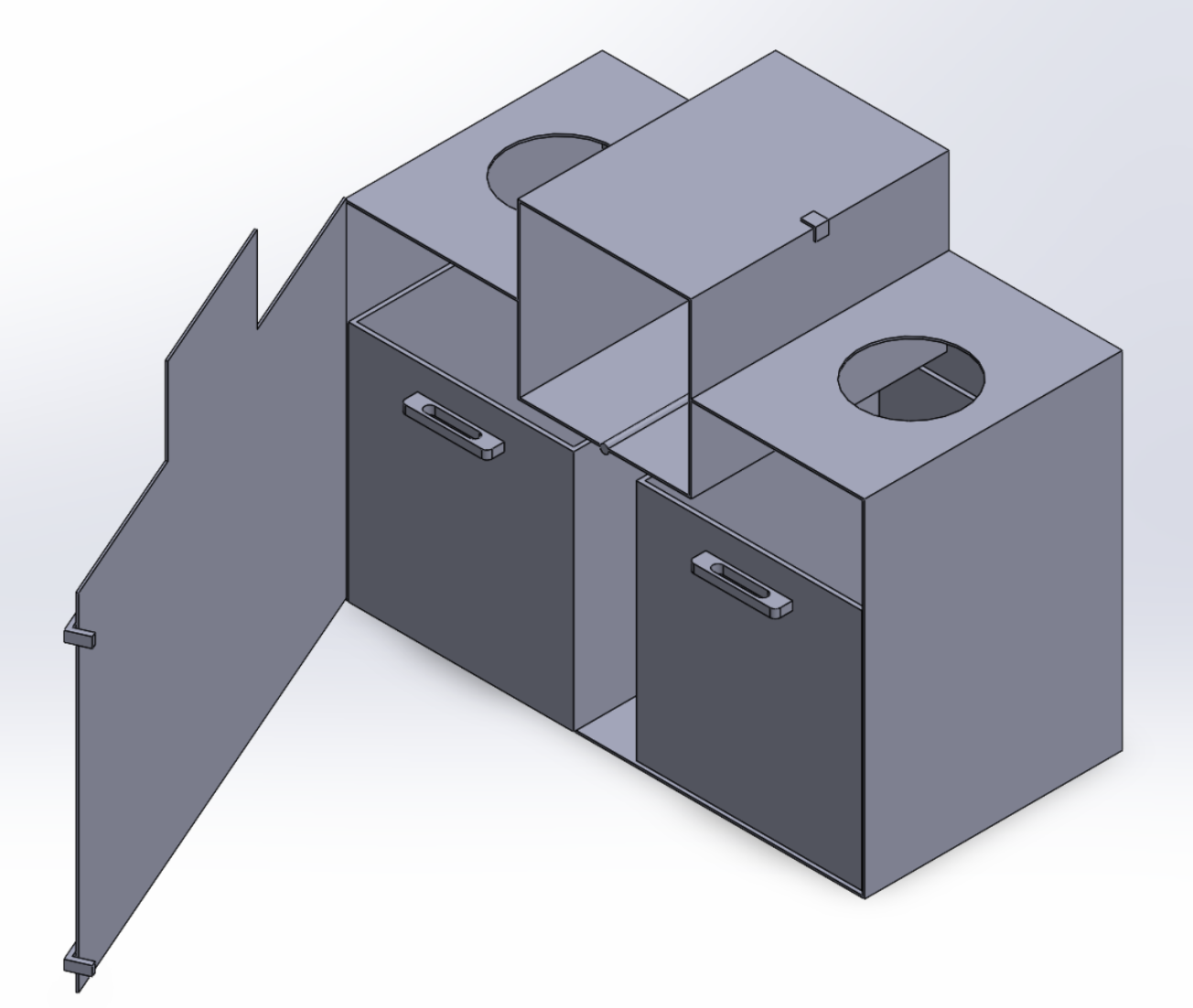 Early CAD mock-up of the enclosure.